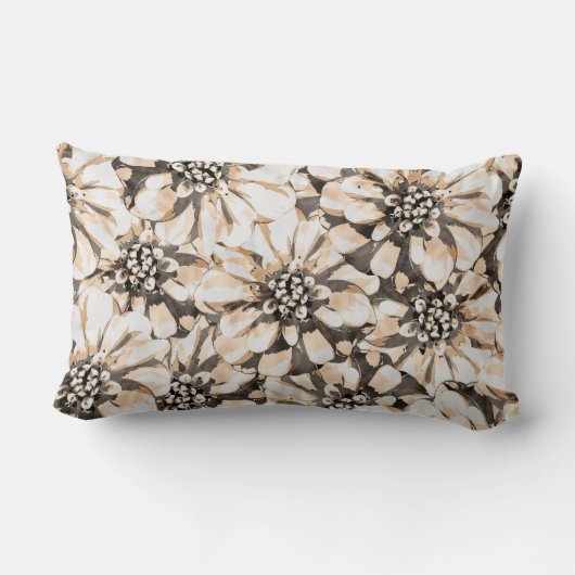 Coussin Rectangle Maximalist Sepia Flowers  (Verso)