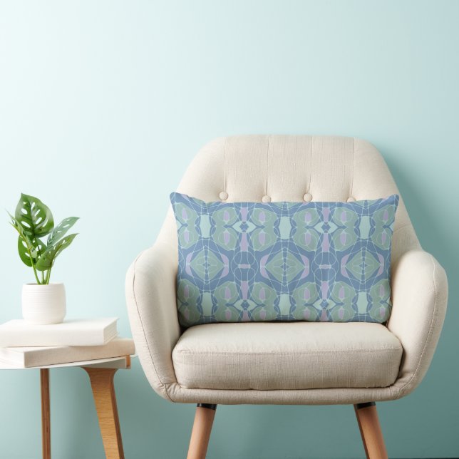 Coussin Rectangle Mazipoodles Neuro Art - Dusty Mint Blue Lilac (Chaise)