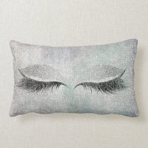 Coussin Rectangle Mèches argentées de maquillage de peinture de no