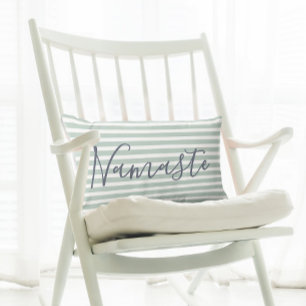 Coussin Rectangle Méditation Namaste Citation de Yoga Motif vert