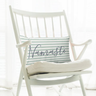 Coussin Rectangle Méditation Namaste Citation de Yoga Motif vert