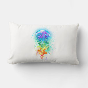 Coussin Rectangle Méduse arc-en-ciel