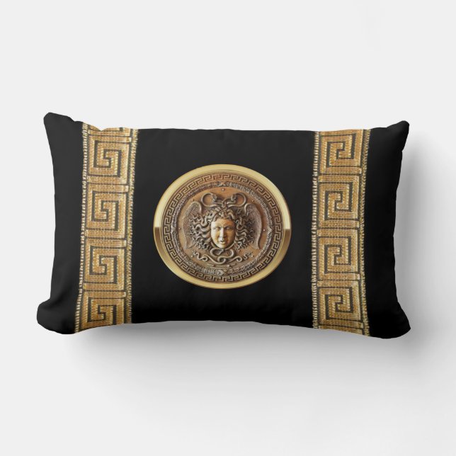 Coussin Rectangle Méduse et clé grecque (Recto)