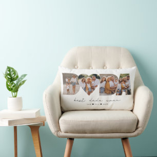 Coussin Rectangle Meilleur Papa Pour Toujours 4 Collage Photo Premie