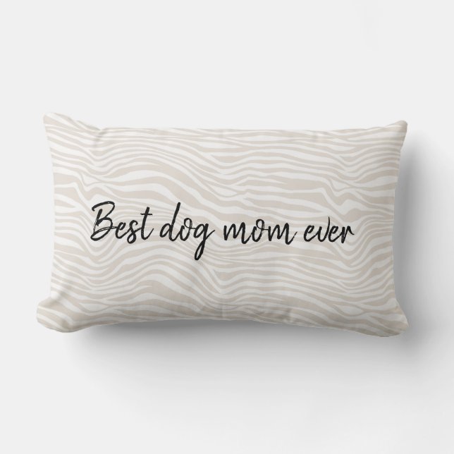 Coussin Rectangle Meilleure maman de chien Impression zèbre (Recto)
