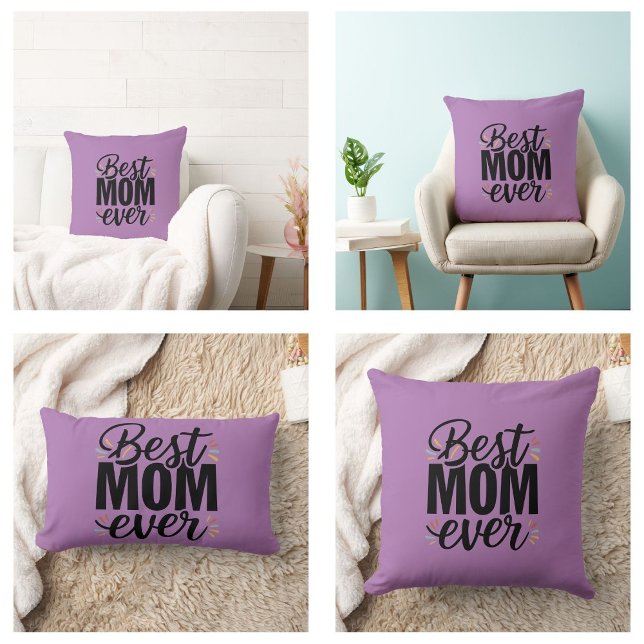 Coussin Rectangle Meilleure Maman Jamais Maman Stylée Bonne Fête des (Best Mom Ever Stylish Happy Mother's Day Pillows)