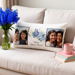 Coussin Rectangle Meilleure Maman Personnalisée 2 Photos Floral