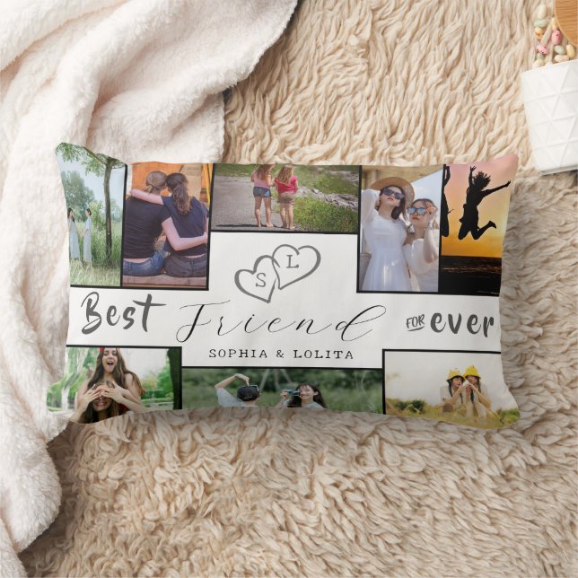 Coussin Rectangle Meilleurs amis Forever Custom - Collage de 8 photo (Couverture)