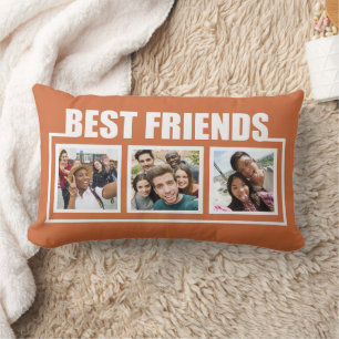 Coussin Rectangle Meilleurs amis photos personnalisées et couleur