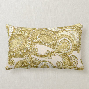 Coussin Rectangle Mélange Paisley en or