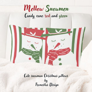 Coussin Rectangle Mellow Geo Stripes - Noël rouge vert bonhomme de n