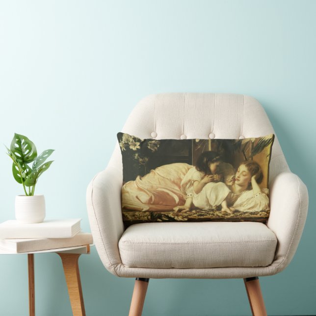 Coussin Rectangle Mère et Enfant (alias Cerises) de Lord Leighton (Chaise)