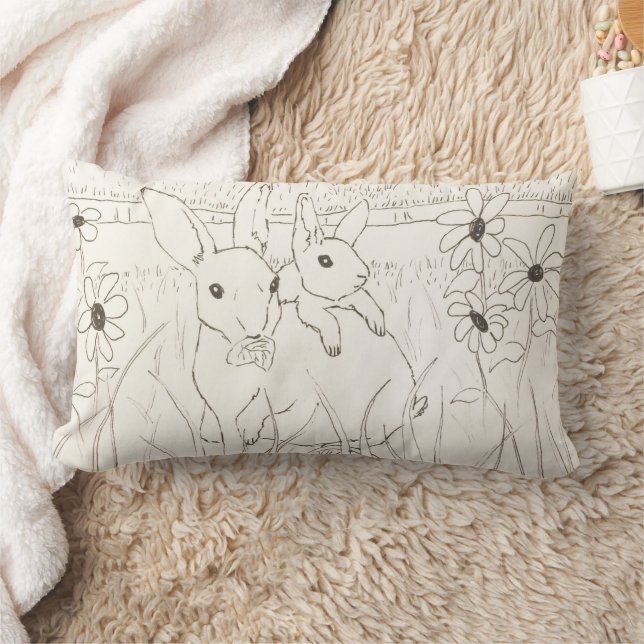 Coussin Rectangle Mère mignonne lapin lapin lapin (Couverture)
