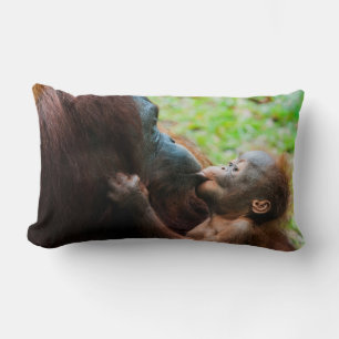 Coussin Rectangle Mère orang-outan et bébé