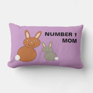 Coussin Rectangle Mères Jour Bunnies Personnalisé Numéro 1 Maman Cou