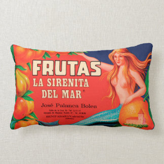 Coussin Rectangle MERMAID FRUIT VINTAGE ÉTIQUETTE 33 cm x 53 cm Cous