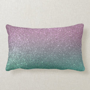 Coussin Rectangle Mermaid vert rose Parties scintillant étincelante