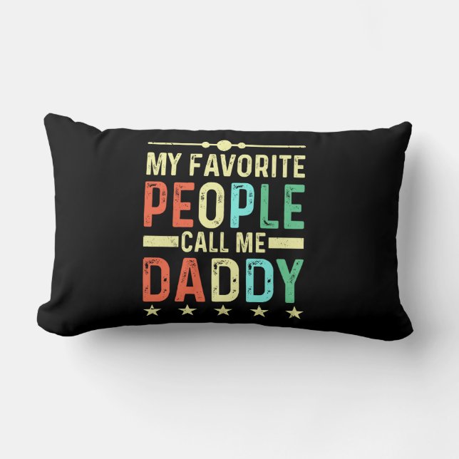 Coussin Rectangle Mes Gens Favoris M'Appelent Papa (Recto)