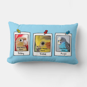 Coussin Rectangle Mes oiseaux de compagnie Collage de photos personn