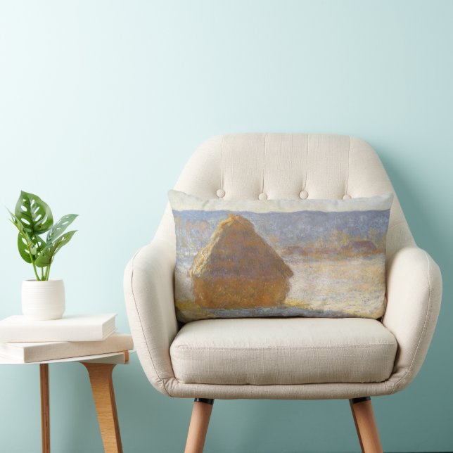 Coussin Rectangle Meule le matin, effet de neige de Claude Monet (Chaise)
