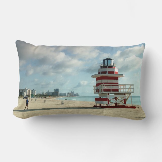 Coussin Rectangle Miami Beach Fl. Gardes Art déco des Etats-Unis (Recto)