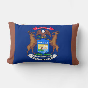 Coussin Rectangle Michigan State Flag Print Patriotic
