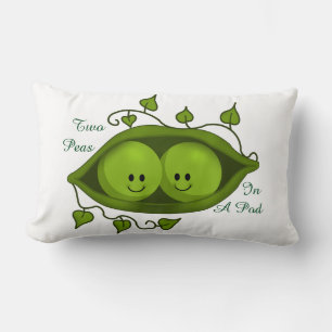 Coussin Rectangle Mignon Deux Petits Pois Dans Une Cosse Verte