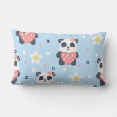 Coussin Rectangle Mignon motif sans couture de cœur de panda, N d'an (Verso)