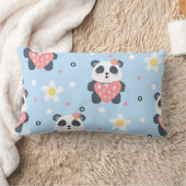 Coussin Rectangle Mignon motif sans couture de cœur de panda, N d'an (Couverture)
