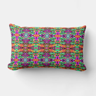 Coussin Rectangle Mignon tribal néon abstrait symétrique coloré