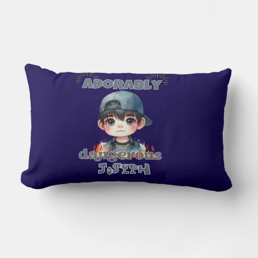 Coussin Rectangle Mignonne Anime Boy Adorablement Dangereux (Recto)