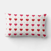 Coussin Rectangle Mignons coeurs rouges roses blancs pour mariage Am (Verso)