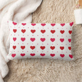 Coussin Rectangle Mignons coeurs rouges roses blancs pour mariage Am (Couverture)