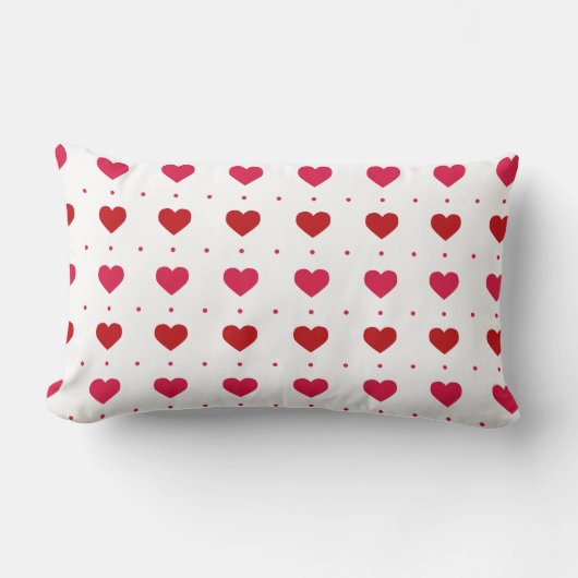 Coussin Rectangle Mignons coeurs rouges roses blancs pour mariage Am (Recto)