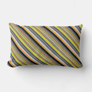Coussin Rectangle Mignons motifs aztèques gris jaune orange
