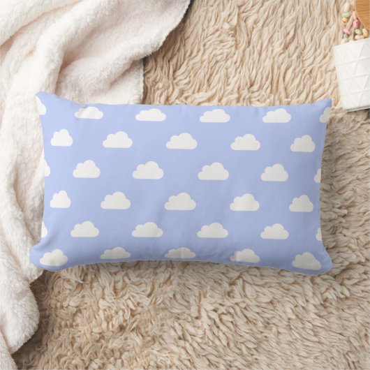 Coussin Rectangle Mignons nuages blancs sur bleu (Couverture)