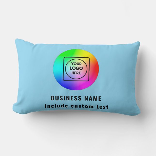 Coussin Rectangle Minimalist Logo & Text Custom Lumbar Pillow (Recto)