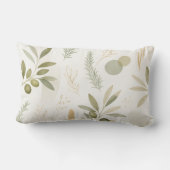 Coussin Rectangle Minimalist Olive & Rosemary Botanical Pillow (Verso)