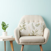 Coussin Rectangle Minimalist Olive & Rosemary Botanical Pillow (Chaise)