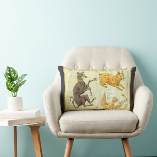 Coussin Rectangle Miroir d'Urania, Carte céleste d'astronomie vintag