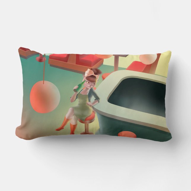 Coussin Rectangle Miss Meow - Late Night Bar Series (Recto)