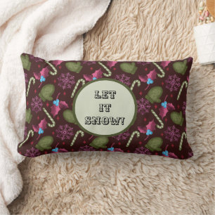 Coussin Rectangle Mittens de Noël Laissez Tomber la Neige