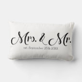 Coussin Rectangle Mme et M. Newlyweds Épouse et mari (Verso)