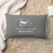 Coussin Rectangle Mme et Mme Cadeau de Mariage lesbien personnalisé (Couverture)
