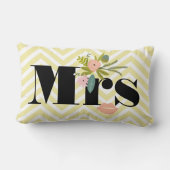 Coussin Rectangle Mme Pale Jaune Blanc Turquoise Zig Zag (Verso)