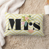 Coussin Rectangle Mme Pale Jaune Blanc Turquoise Zig Zag (Couverture)