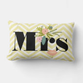 Coussin Rectangle Mme Pale Jaune Blanc Turquoise Zig Zag (Recto)