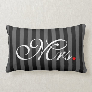 Coussin Rectangle Mme Wife Bride His Hers l'épouse nouvellement