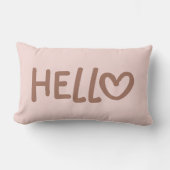 Coussin Rectangle Mocha Whimsical Heart Typography Hello (Recto)