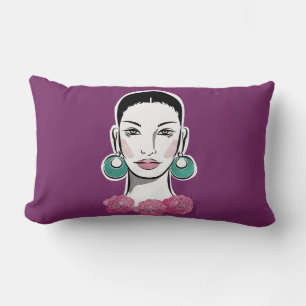 Coussin Rectangle Mod Fleur 1960s Femme Lumbar